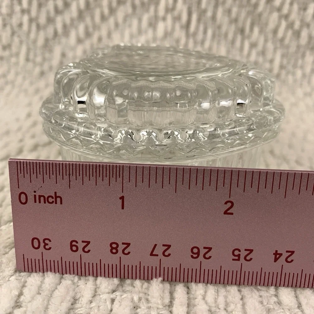 Vintage-Homco Valentine Crystal Heart Shaped Trinket-Jewelry-Ring Box Beautiful!